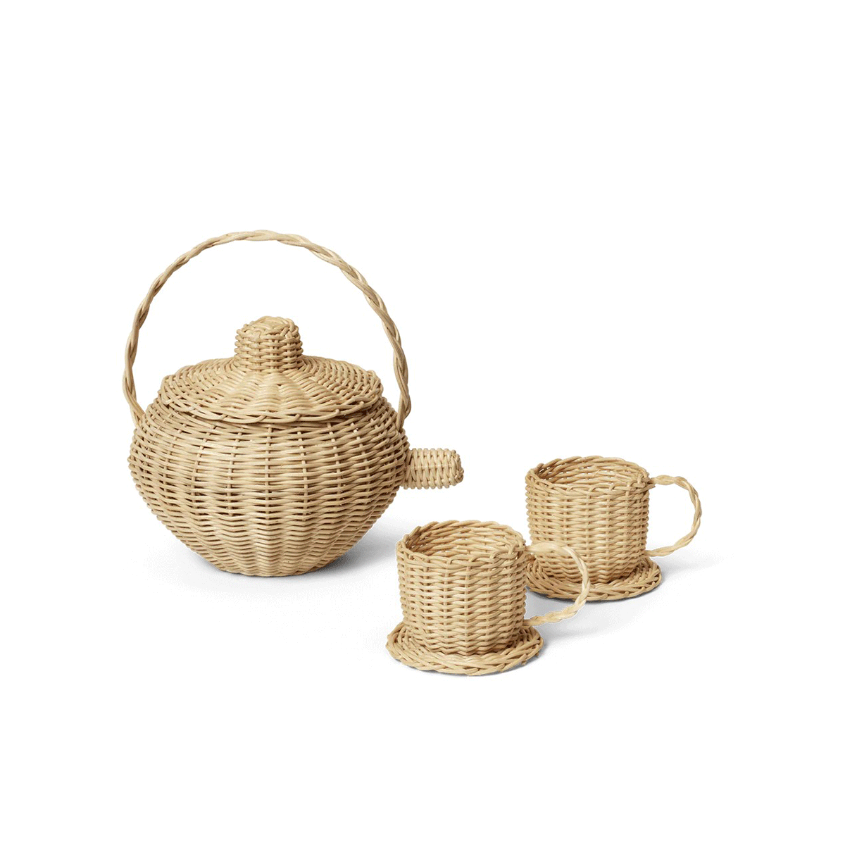 Ferm Living - Rattan Tea Set - Taninihome.com