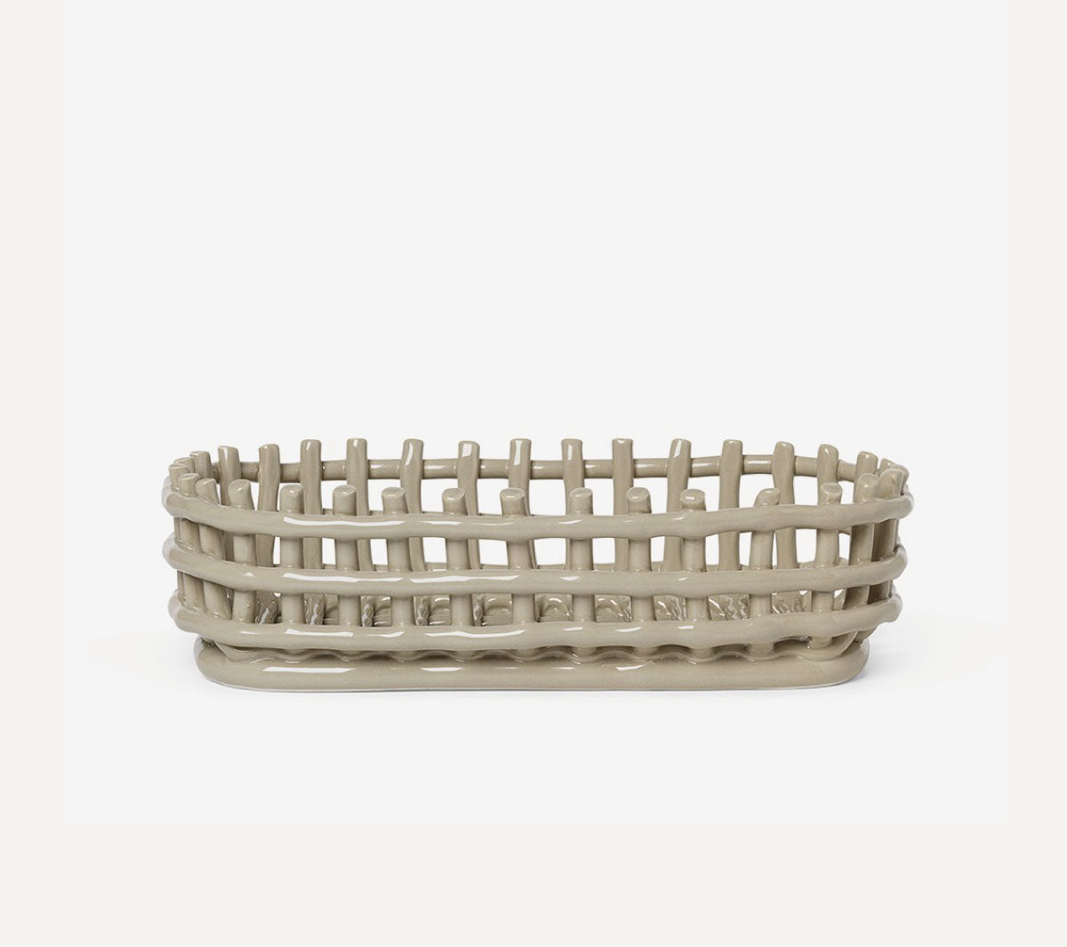 Ferm Living - Ceramic Basket - Oval - Taninihome.com