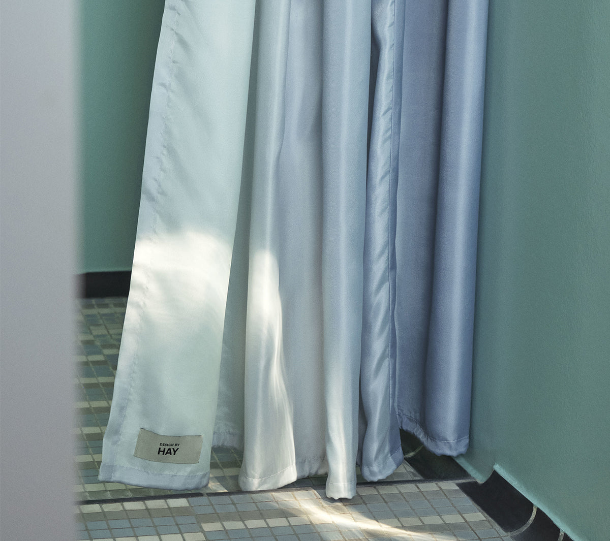  Accessori bagno  - Acquarelle showercurtain vertical ice blue - Taninihome.com