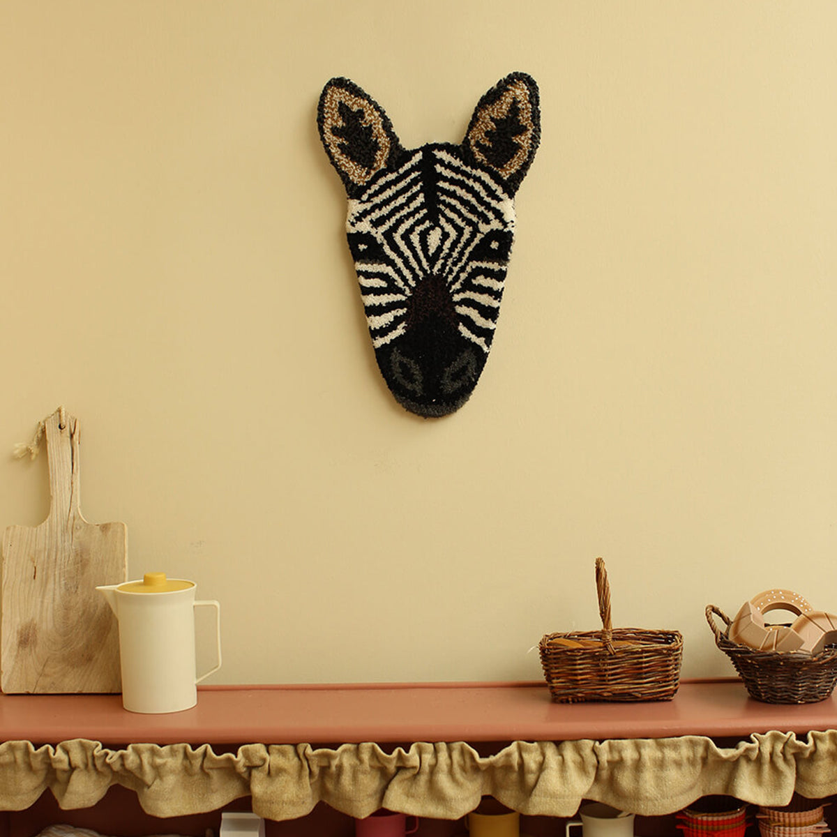 Doing Goods - Stripey Zebra head rug - Taninihome.com