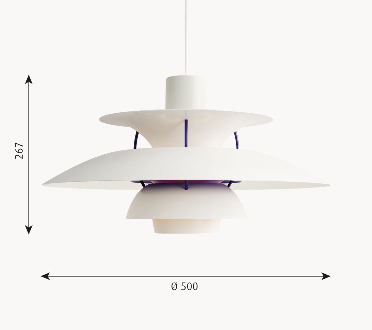  Lampade a sospensione  - PH5 75W E27 CLASSIC WHT - Taninihome.com