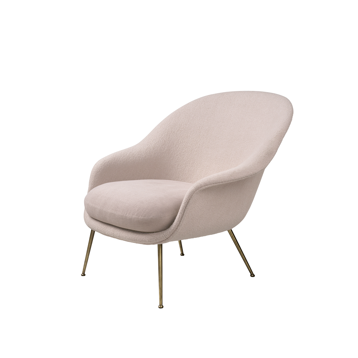 Gubi - Bat Lounge Chair Low Ottone antico Harp 200 - Taninihome.com