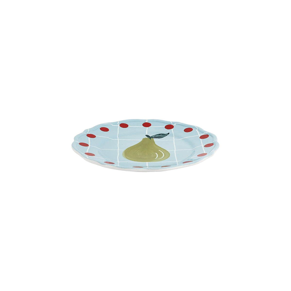  Accessori da cucina  - Piatto frutta azzurro bordo pois - Taninihome.com